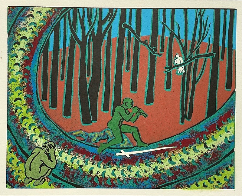  - Four Artists Books. Lino cut plates based on Wagner’s Ring Cycle.