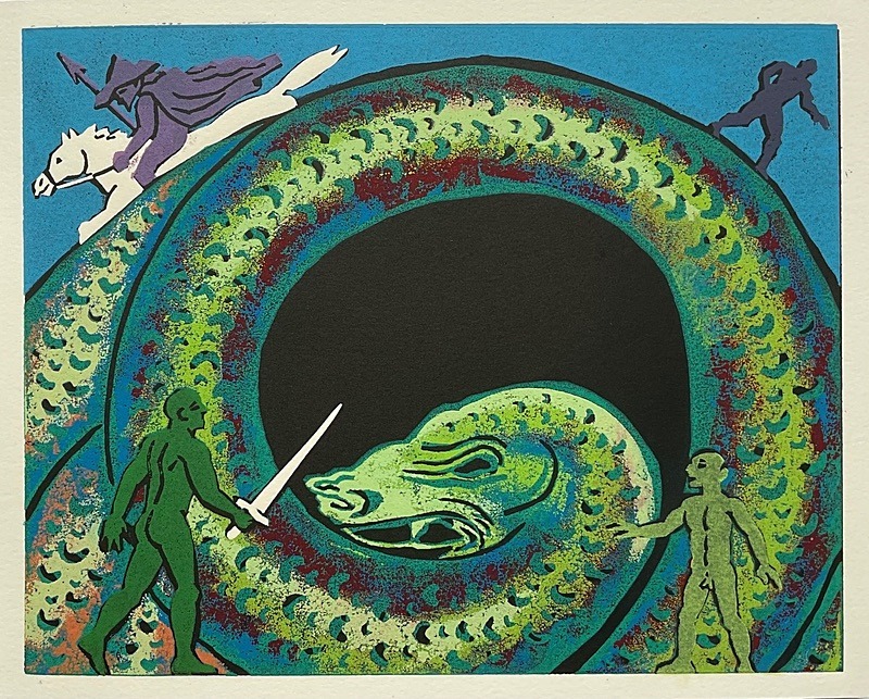  - Four Artists Books. Lino cut plates based on Wagner’s Ring Cycle.