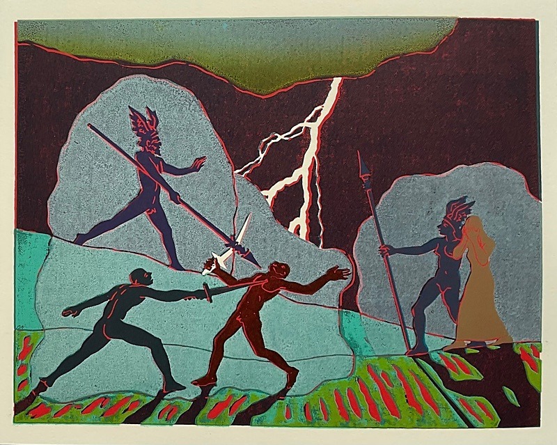  - Four Artists Books. Lino cut plates based on Wagner’s Ring Cycle.