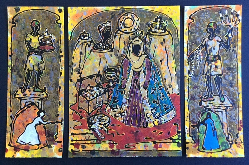  - Poured household paint works