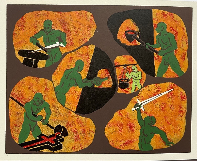  - Four Artists Books. Lino cut plates based on Wagner’s Ring Cycle.