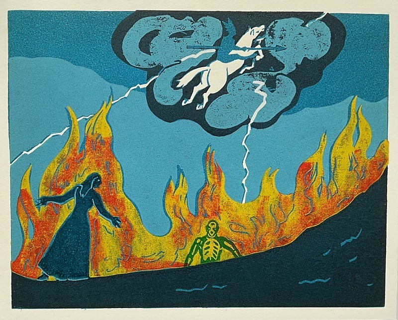  - Four Artists Books. Lino cut plates based on Wagner’s Ring Cycle.