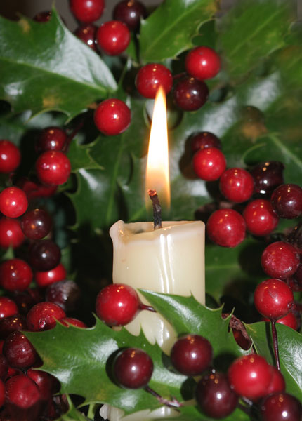 4  HOLLY AND BERRIES 1 - CANDLES