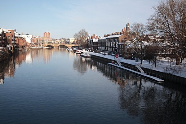 IMG_8884 WINTER MORNINGCRYSTAL REFLECTIONS RIVER OUSE YORK FROM SKELDE - YORK SNOW 2013