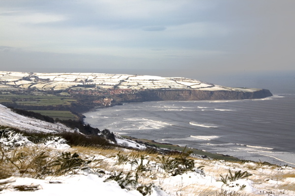 ROBIN HOOD'S BAY FROM RAVENSCAR - WINTER, NORTH YORKSHIRE