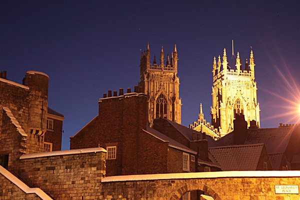 IMG_8642 WINTER DAWN YORK MINSTER FROM ST LEONARDS PLACE copy - YORK SNOW 2008