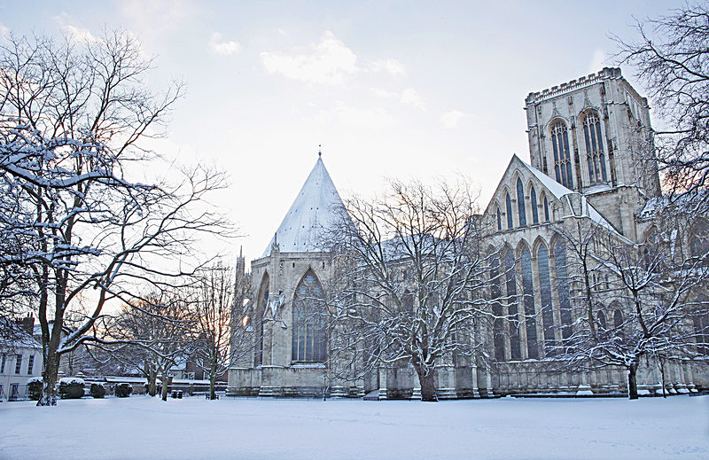 YORK MINSTER CHAPTERHOUSE FROM DEANS PARK - YORK AGAINST CANCER CHRISTMAS CARDS CHOICE 2015