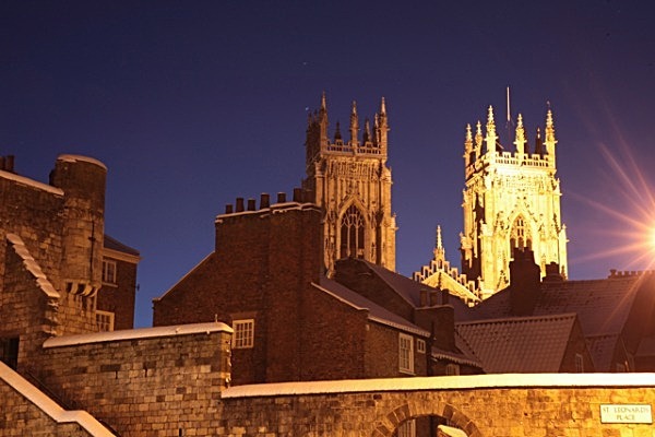 IMG_8642 WINTER DAWN YORK MINSTER FROM ST LEONARDS PLACE copy - YORK SNOW 2013