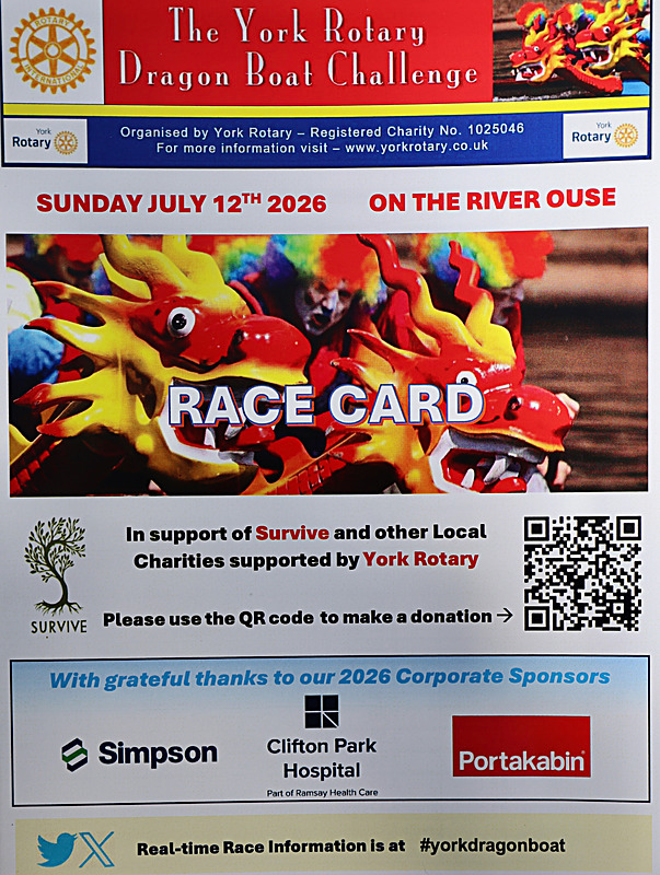 THE YORK ROTARY DRAGON BOAT CHALLENGE 2026 - 425 of 426 - DRAGON BOAT RACE 2026. York Rotary Club.
