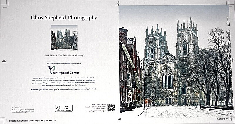 York Minster West End, Winter Morning - YORK AGAINST CANCER CHRISTMAS CARDS 2025