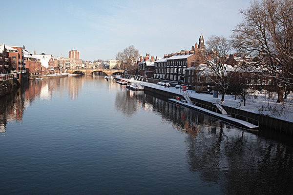 IMG_8884 WINTER MORNINGCRYSTAL REFLECTIONS RIVER OUSE YORK FROM SKELDE - YORK SNOW 2008