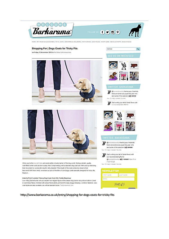 'Barkarama'  media coverage _13th November 15 - CHRISTMAS SHOPPING  AT TEDDY MAXIMUS - As seen in Dec 2015 'Vogue Magazine'
