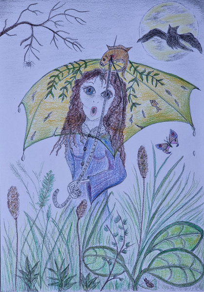 The Girl With the Yellow Umbrella - Illustrated Poetry