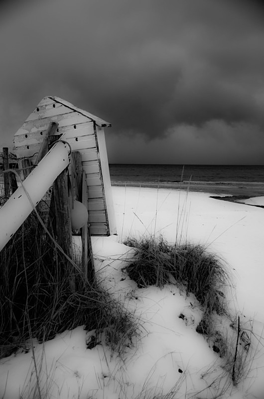 Snow Beach B&W - Snow beach