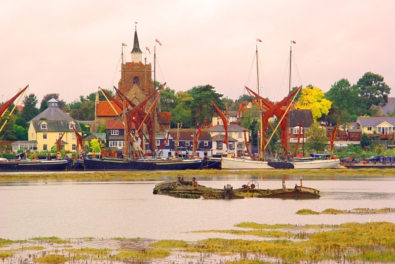 Maldon Water Front ~ In the mode of old colour tint postcards - Maldon and Local Environment