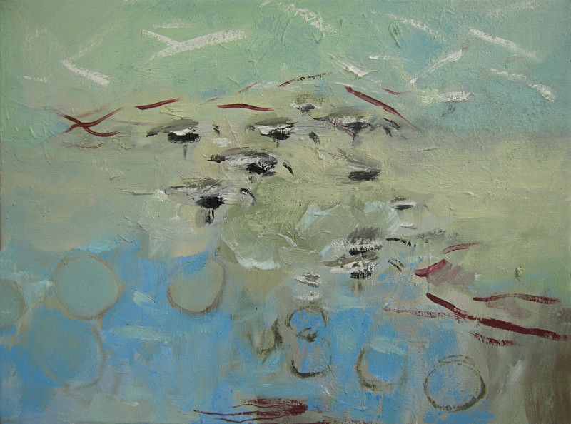 dunlin on the tideline - paintings from field-sketches