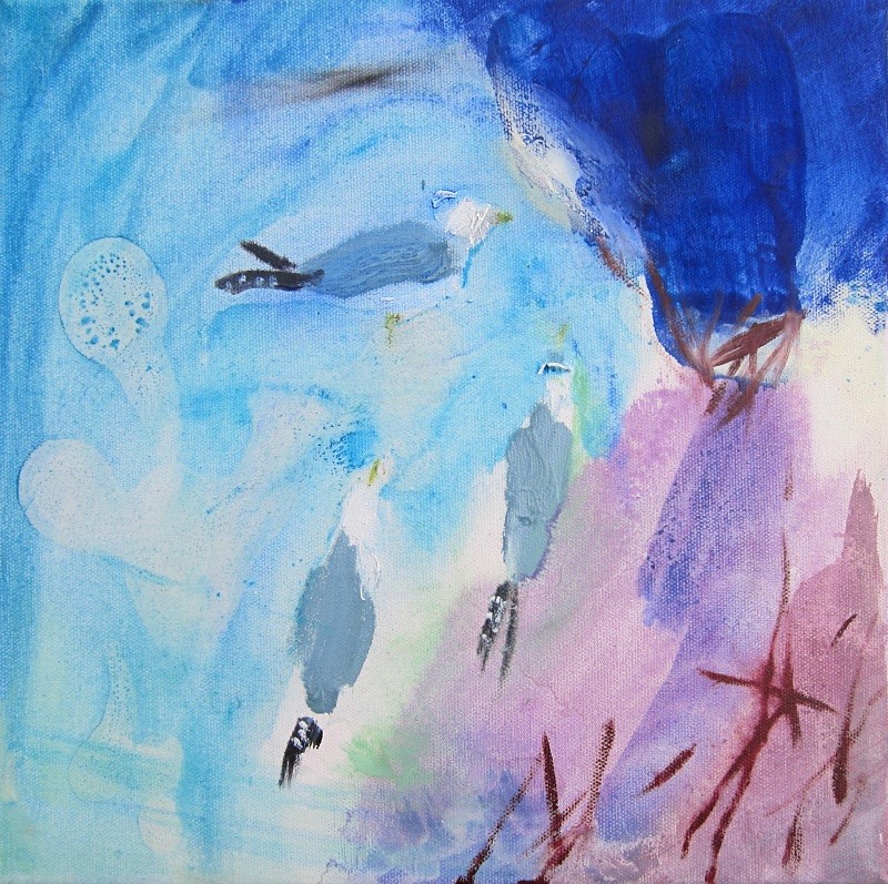 gulls on the beach, Dalmore - paintings from field-sketches
