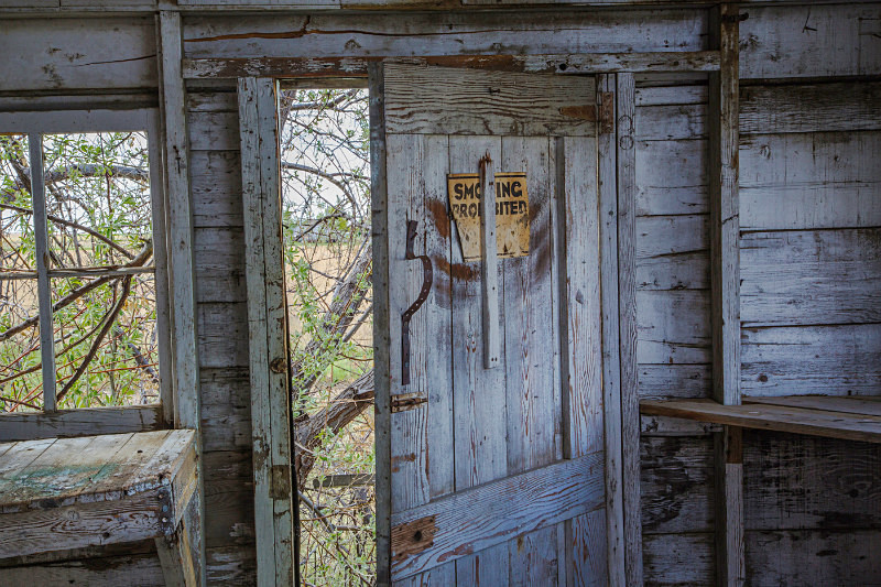 Interior, elevator, Inverness Montana. - Abandoned America