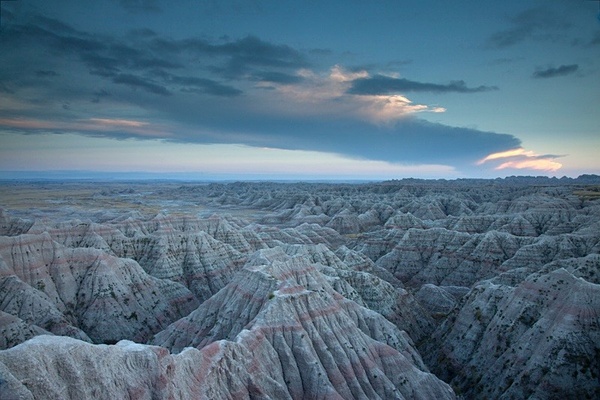 Emerging dawn, Badlands. - American Landscape
