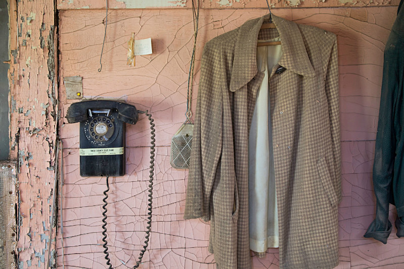Coat & Telephone, Devon Montana. - Abandoned America