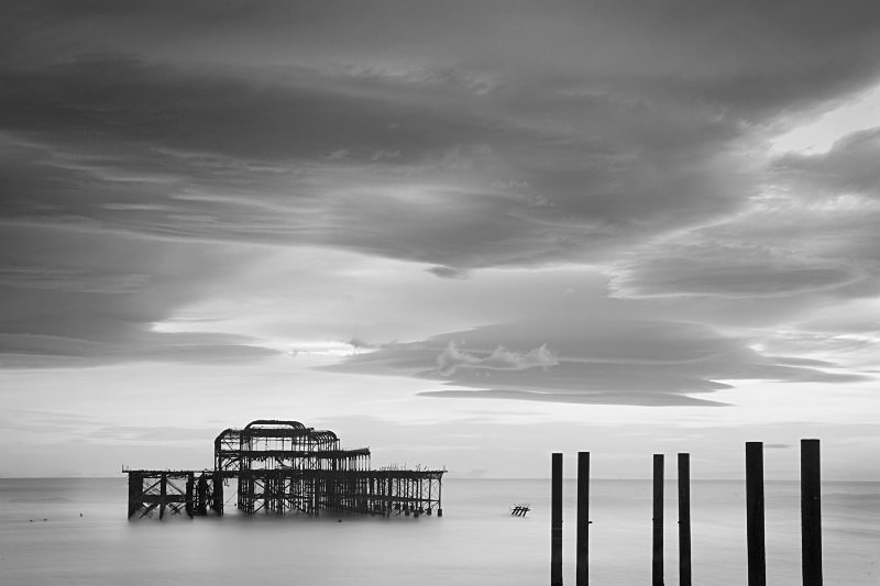 Mono European Brighton Pier - Monochrome Landscape Europe