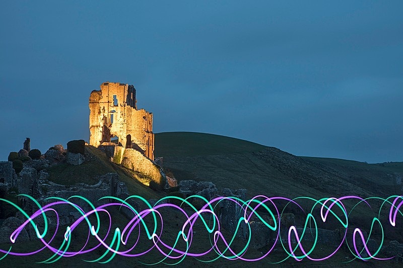Corfe Castle - Light Painting