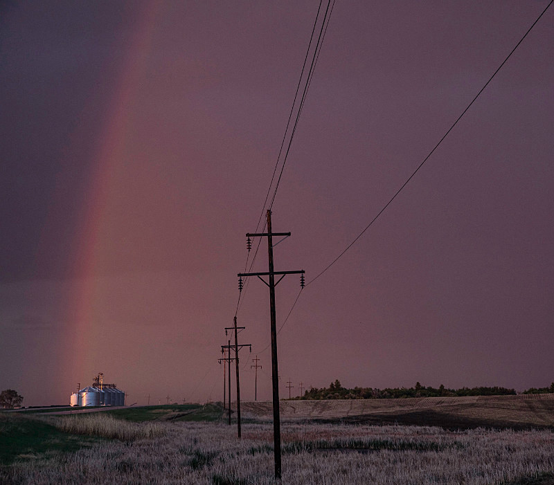 Passing storm at dusk, North Dakota. - Bad Weather