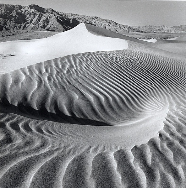 Indentation in the sand, Death Valley - Monochrome Landscape America