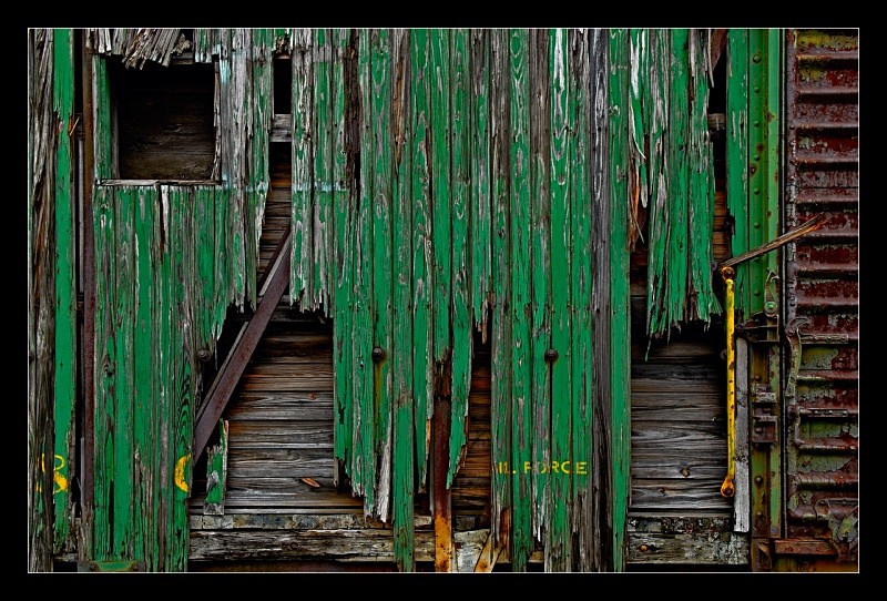 Green Car Side - Railroad
