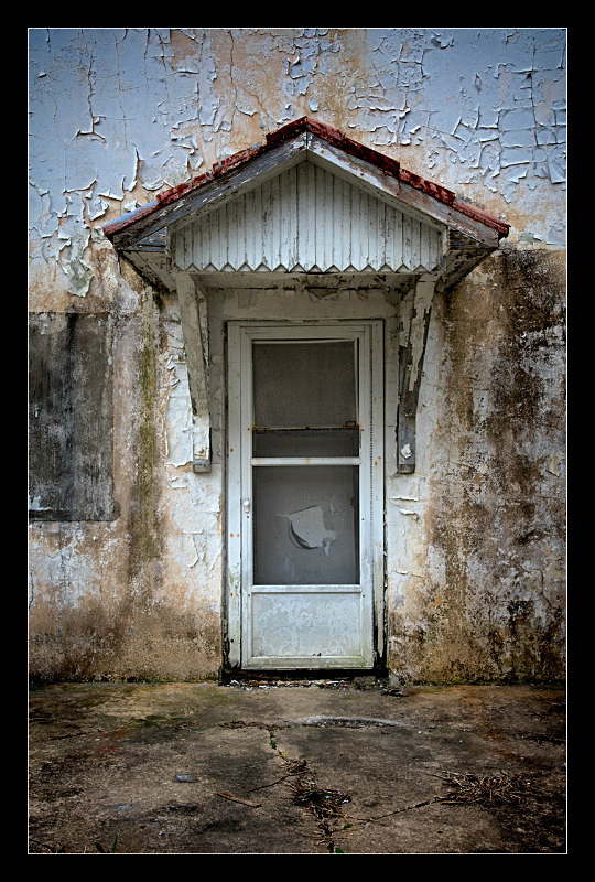 White Door, Torn Screen - Building Elements