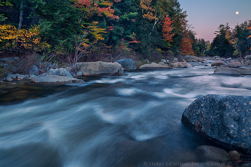 October Moon - New Hampshire Mountains - Streams - Lakes - & Rivers