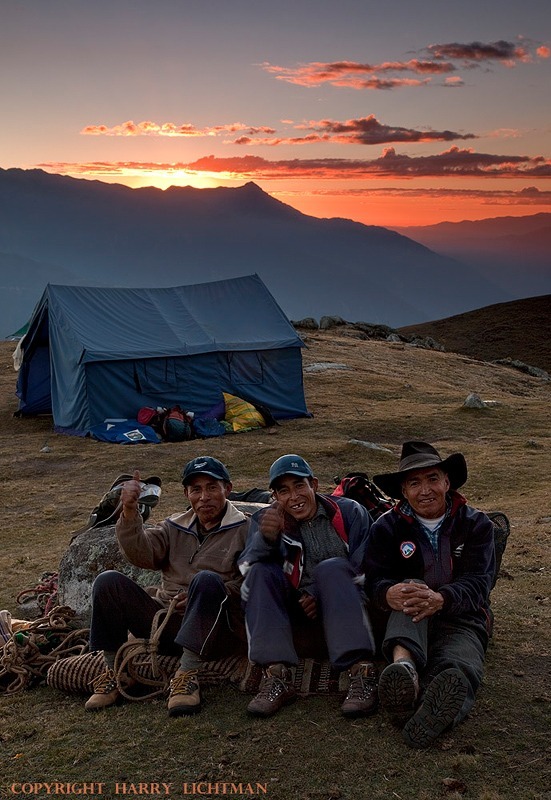 Dusk over Wishcash Camp - Cordillera Blanca Trek