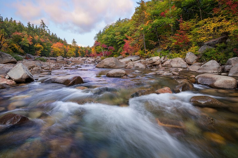 Sunrise along the Swift - New Hampshire Mountains - Streams - Lakes - & Rivers