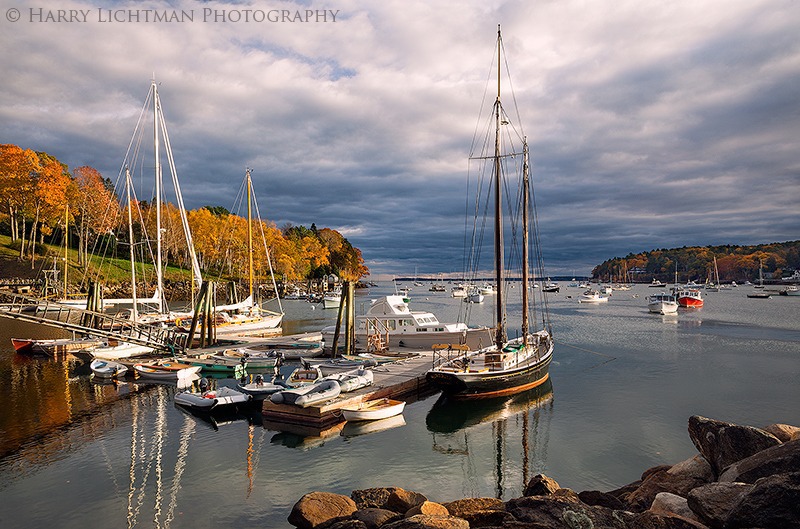 Autumn Fading - Rockport Harbor - Maine Coast & Mountains