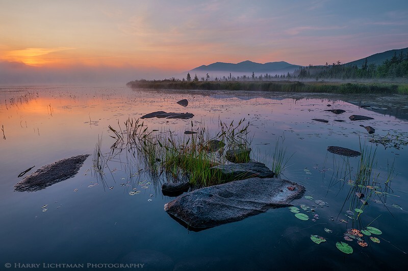 Dawn over Cherry Pond - New Hampshire Mountains - Streams - Lakes - & Rivers