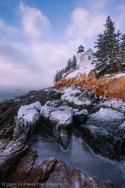 Frozen - Bass Harbor Light - Maine Coast & Mountains