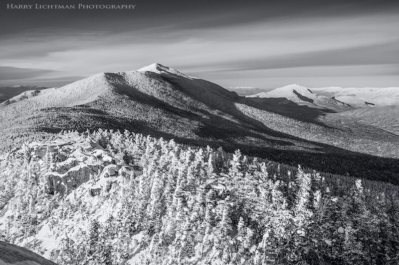 Winter Shadows - BW - New Hampshire Mountains - Streams - Lakes - & Rivers