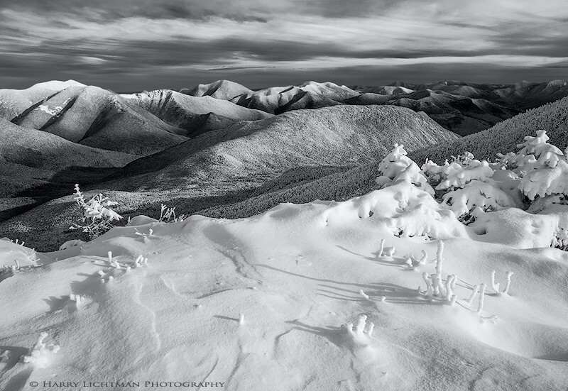 Winter Coat in BW - New Hampshire Mountains - Streams - Lakes - & Rivers