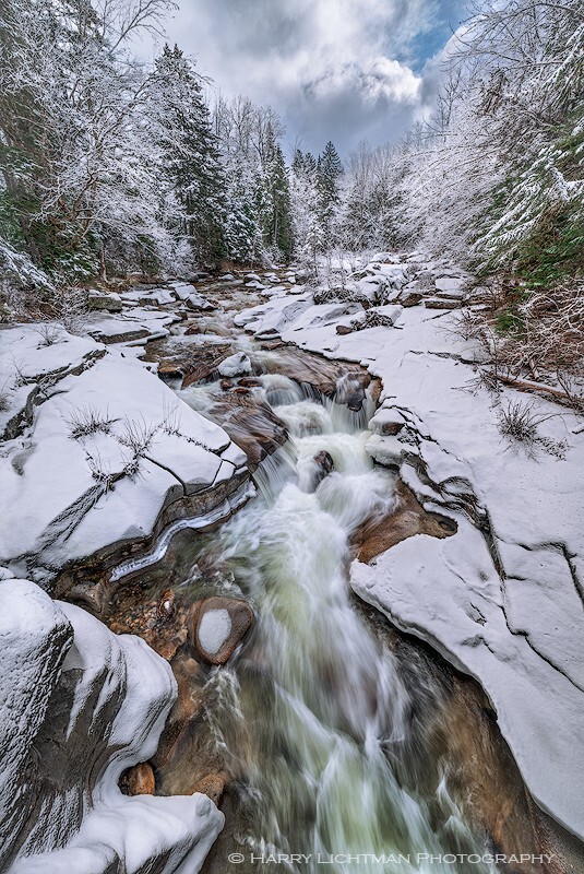 Upper Falls Winter Thaw - New Hampshire Mountains - Streams - Lakes - & Rivers