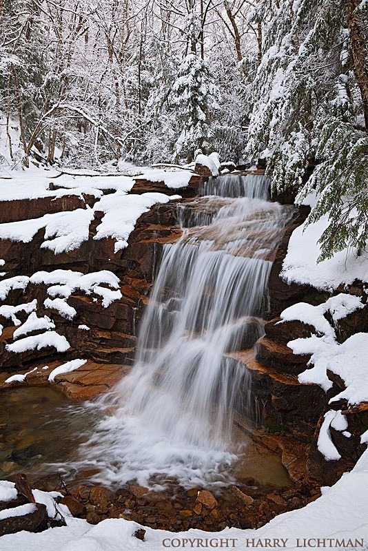 Winter's Cascade - New Hampshire Mountains - Streams - Lakes - & Rivers