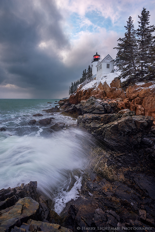 Winter Squall - Bass Harbor Light - Maine Coast & Mountains