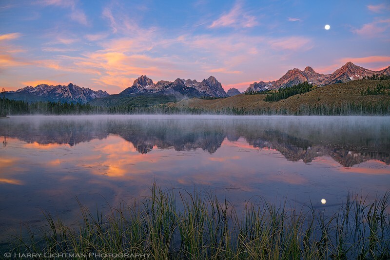 Little Redfish Lake Moonset - Sawtooth Wilderness Idaho
