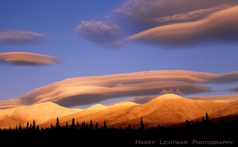 Lenticular Alpenglow on Presidential Range - New Hampshire Mountains - Streams - Lakes - & Rivers