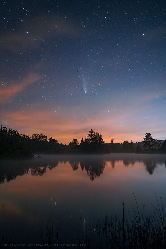 Neowise over Coffin Pond - New Hampshire Mountains - Streams - Lakes - & Rivers