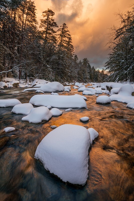 River Fire - New Hampshire Mountains - Streams - Lakes - & Rivers