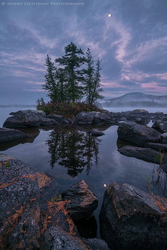 Richardson Moonset - Maine Coast & Mountains