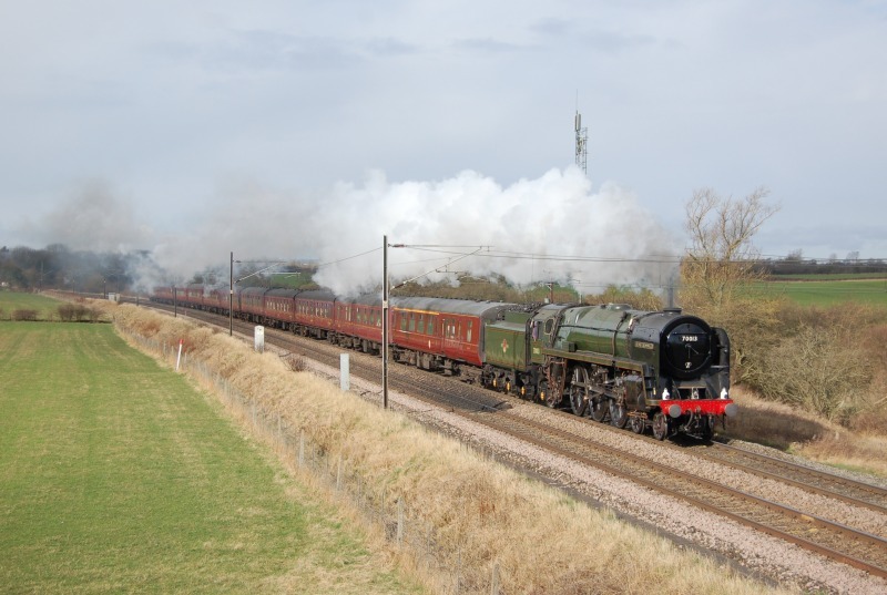 17.3.12 BR 7MT 'Brit' N0.70013, 1Z20 Huddersfield - Edinburgh - East Coast Main Line