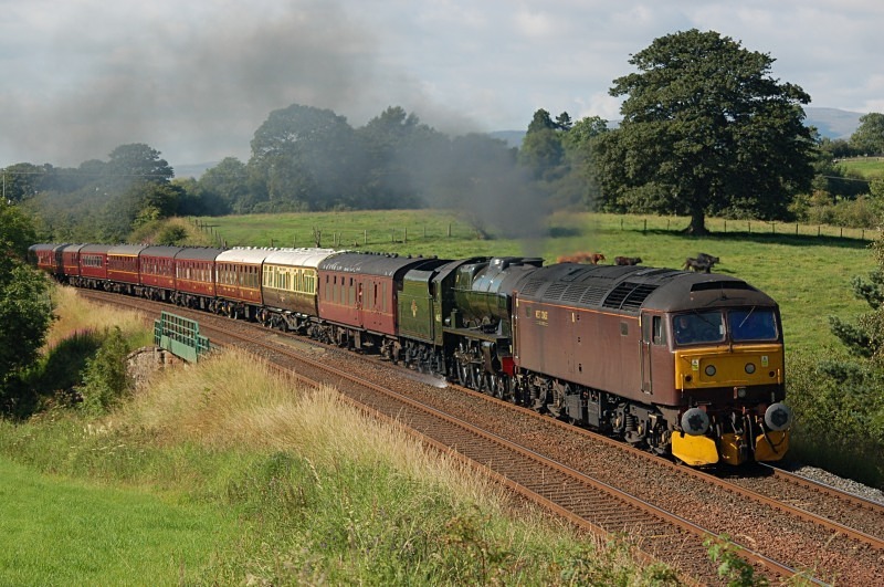 27.7.11 47760 & LMS 'Royal Scot' 46115 Carlisle - Lancaster, Appleby - Appleby - Causey Brow