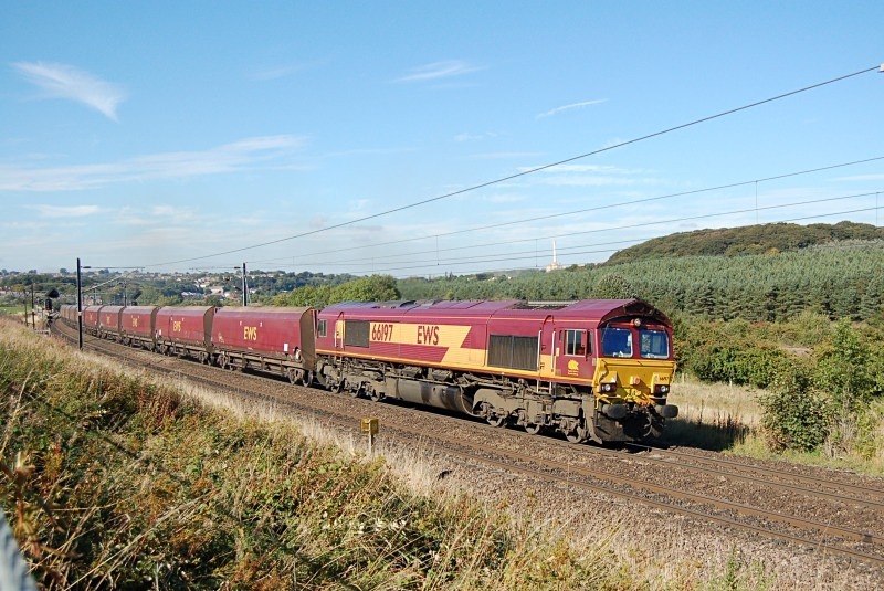 23.9.13 - 66197 Portland Burn - Drax, Ferryhill Junc. - East Coast Main Line