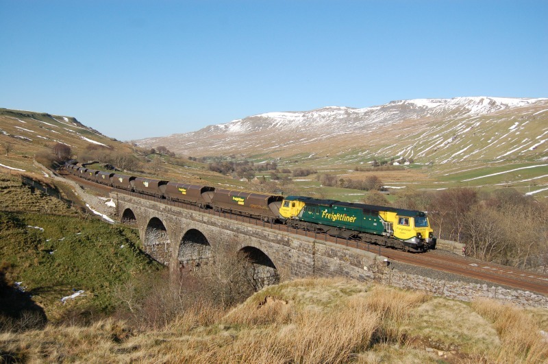 5.4.12 - 70006 6M32 Killoch - Ratcliffe, Ais Gill viaduct - Ais Gill - Viaduct
